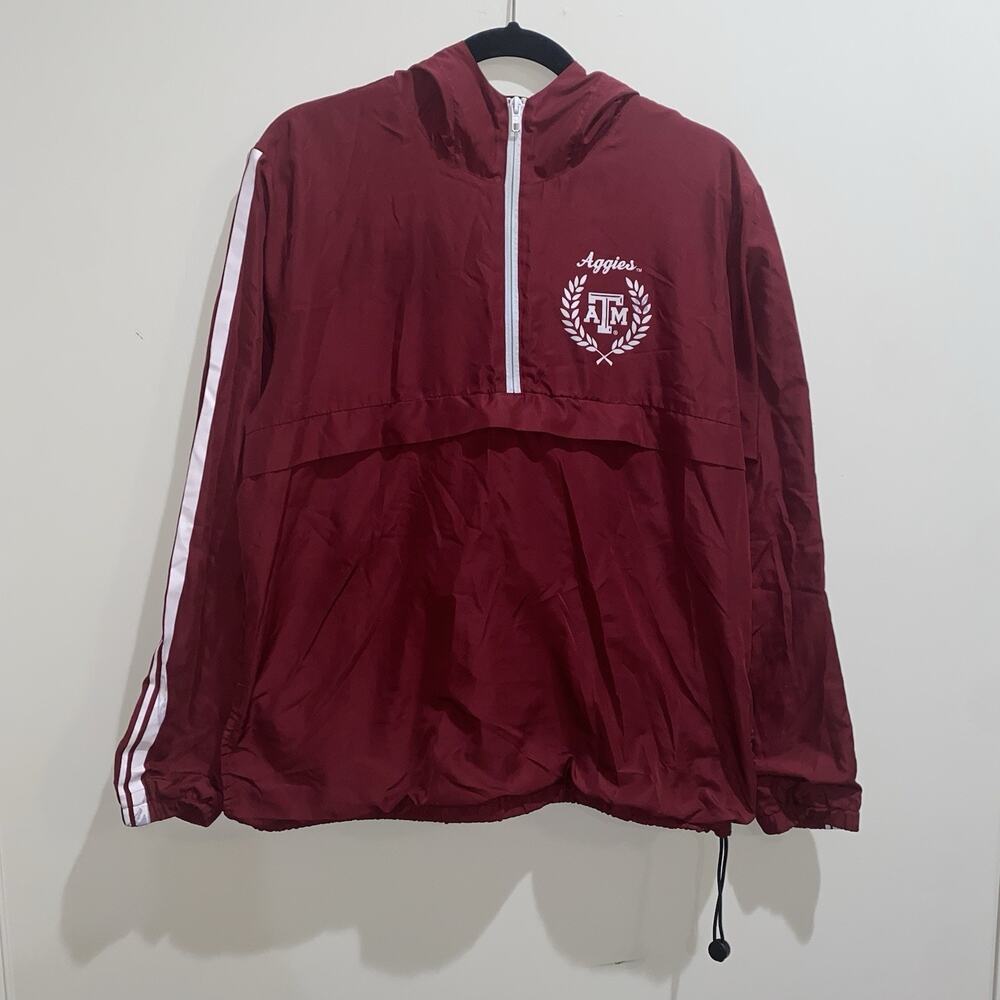 Texas A&M Aggies Women Medium Collegiate Quarter Zip Pullover Windbreaker Jacket